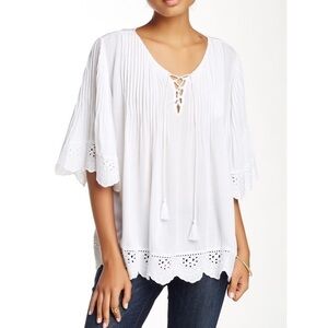 {NORDSTROM} Banjara Lace-Up Gauze Blouse